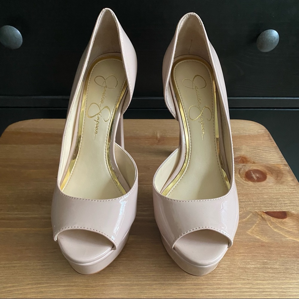 Jessica Simpson Nude PeepToe Heel